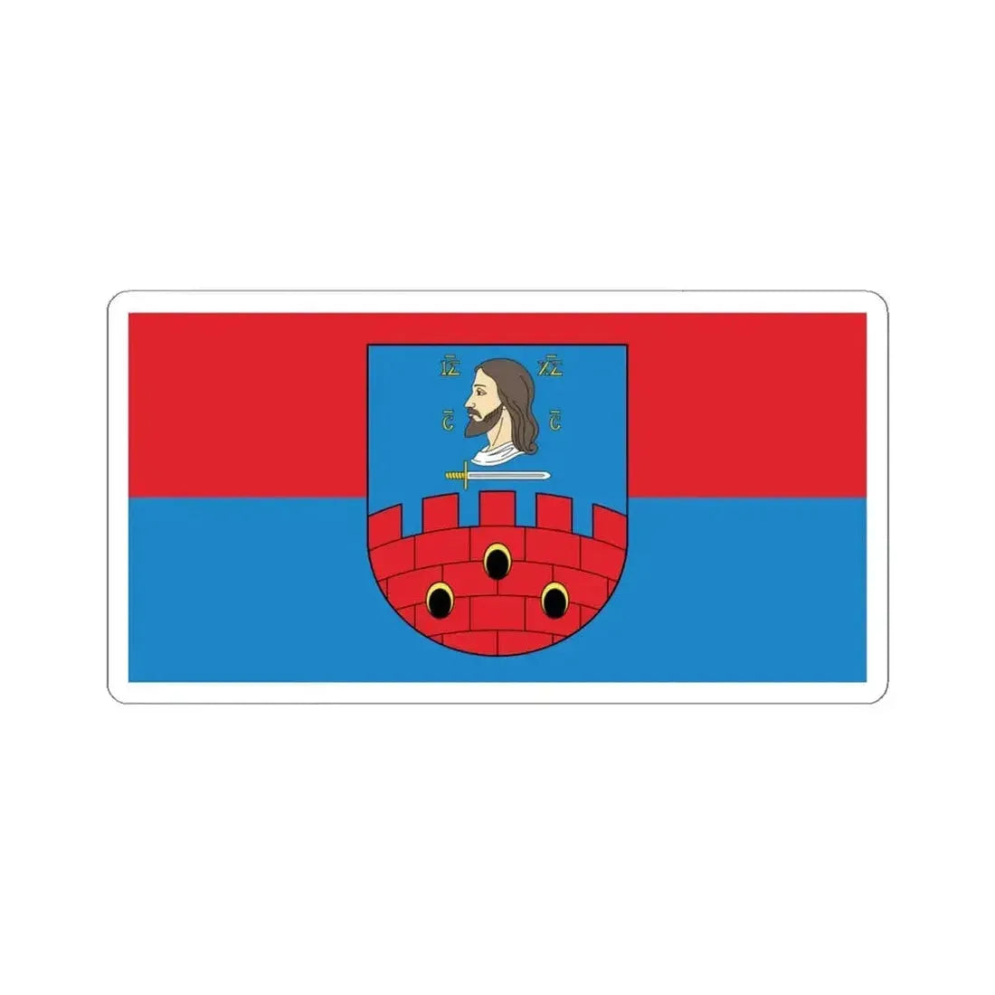 Flag of Viciebsk Rajon (Belarus) STICKER Vinyl Kiss-Cut Decal 4 Inch White - The Sticker Space