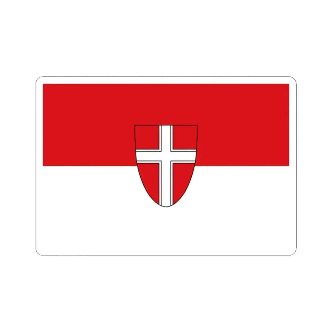 Flag of Vienna state (Austria) STICKER Vinyl Kiss-Cut Decal 2 Inch White - The Sticker Space