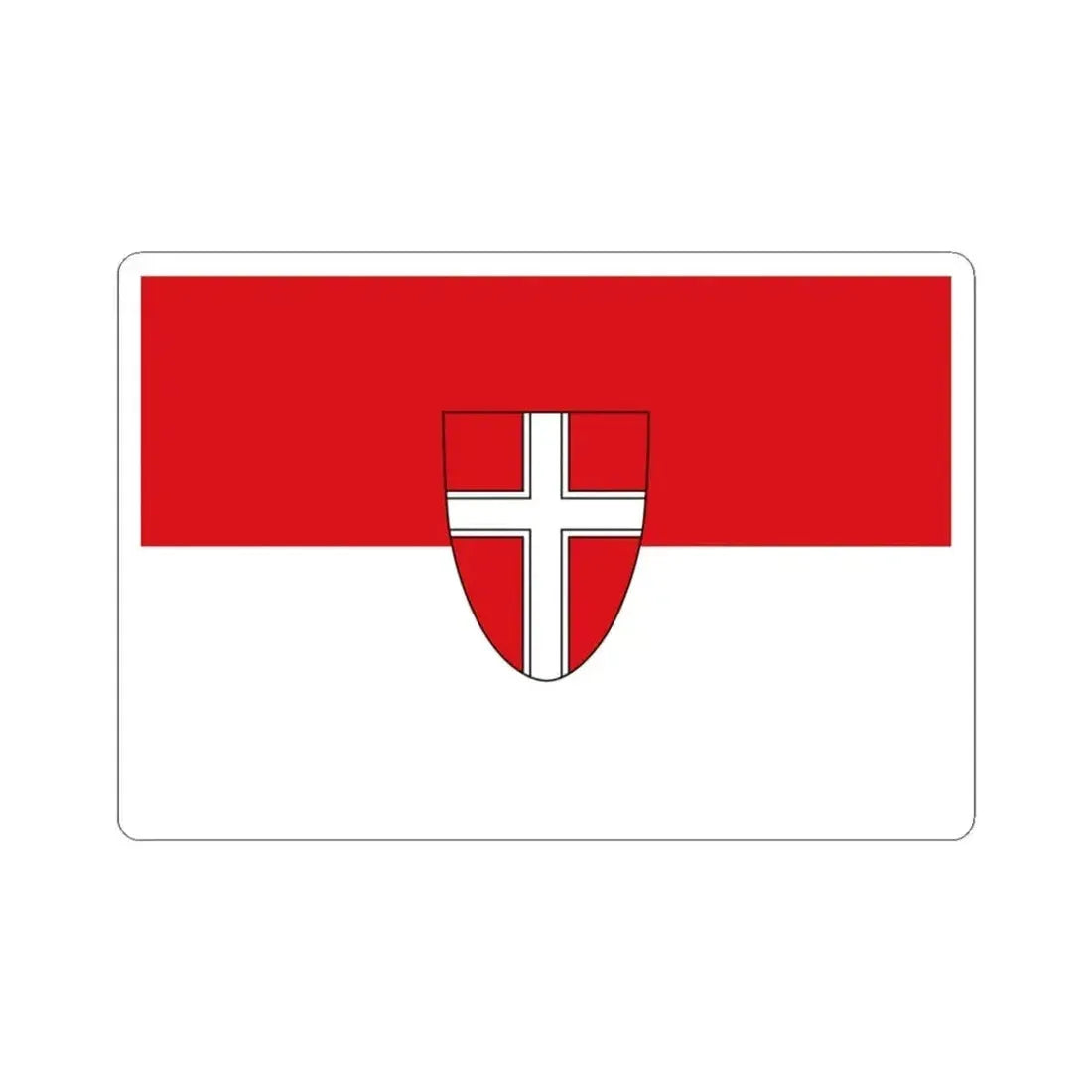 Flag of Vienna state (Austria) STICKER Vinyl Kiss-Cut Decal 3 Inch White - The Sticker Space