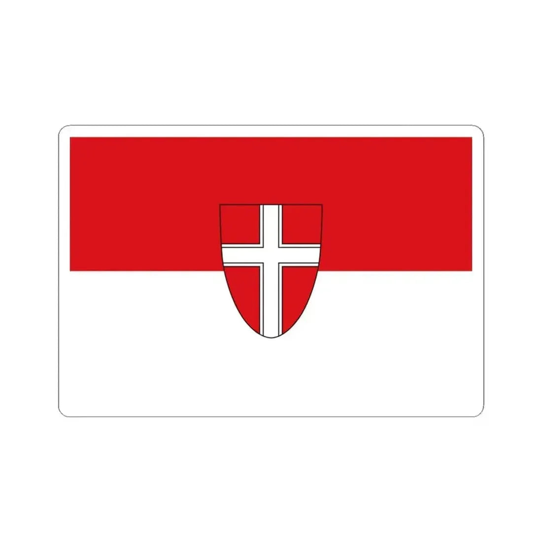 Flag of Vienna state (Austria) STICKER Vinyl Kiss-Cut Decal 4 Inch White - The Sticker Space