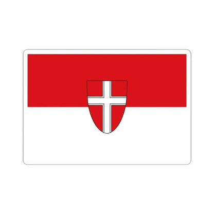 Flag of Vienna state (Austria) STICKER Vinyl Kiss-Cut Decal 4 Inch White - The Sticker Space