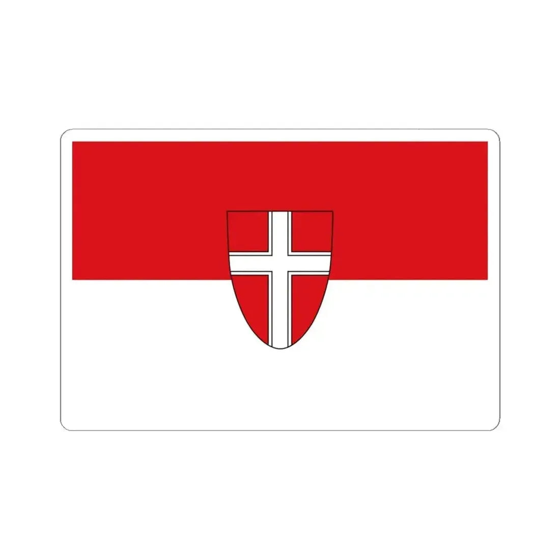 Flag of Vienna state (Austria) STICKER Vinyl Kiss-Cut Decal 6 Inch White - The Sticker Space