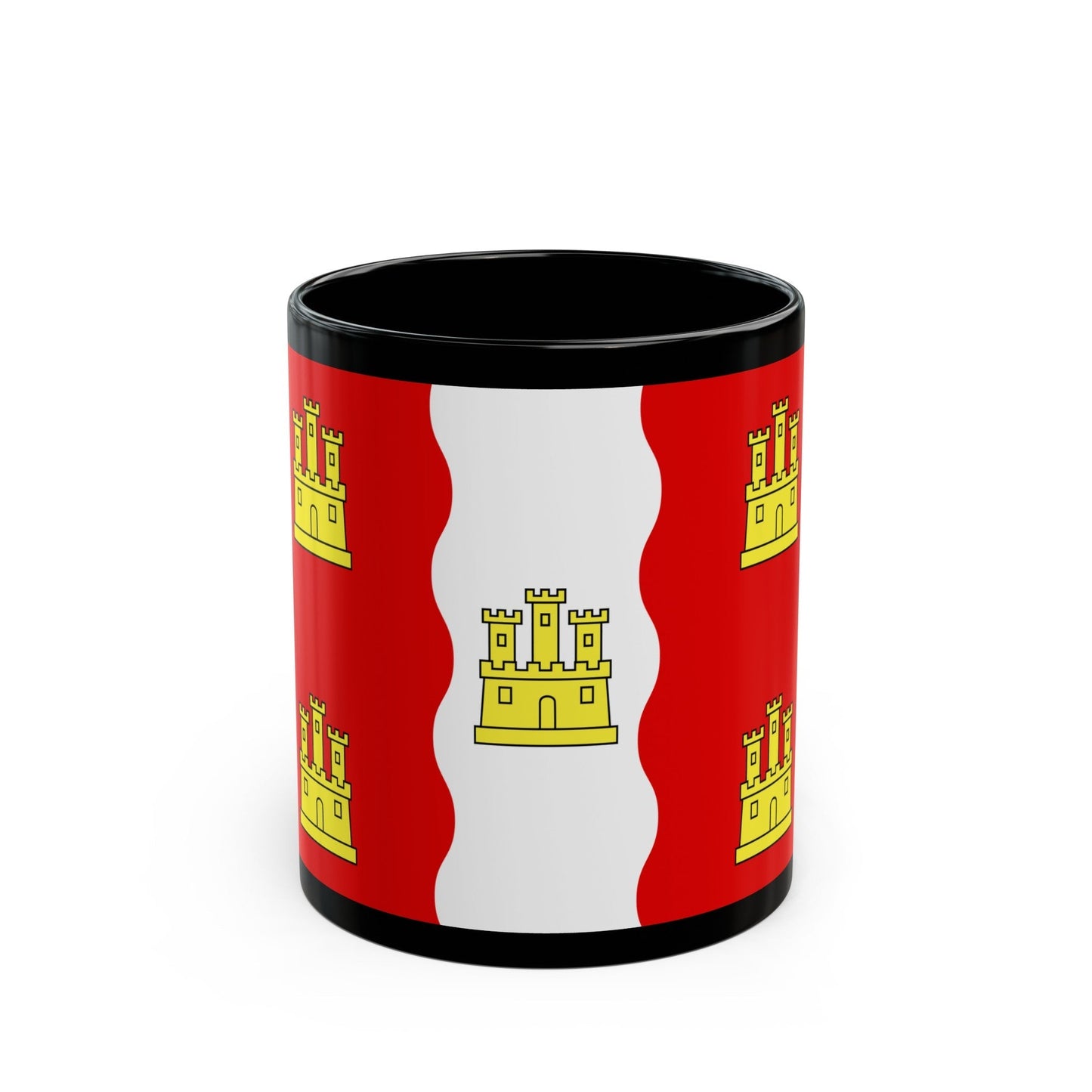 Flag of Vienne France 2 - Black Coffee Mug-11oz-The Sticker Space