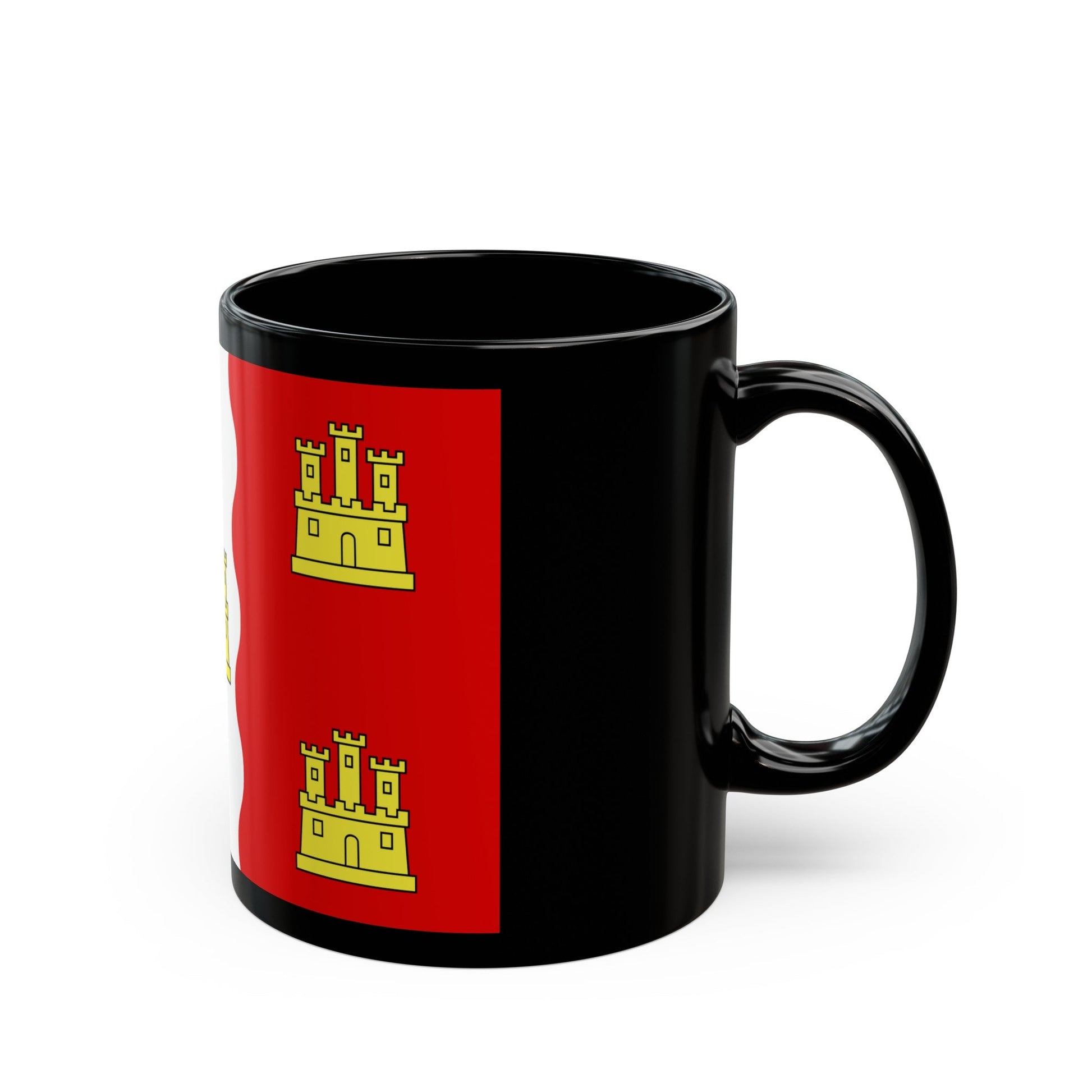 Flag of Vienne France 2 - Black Coffee Mug-The Sticker Space