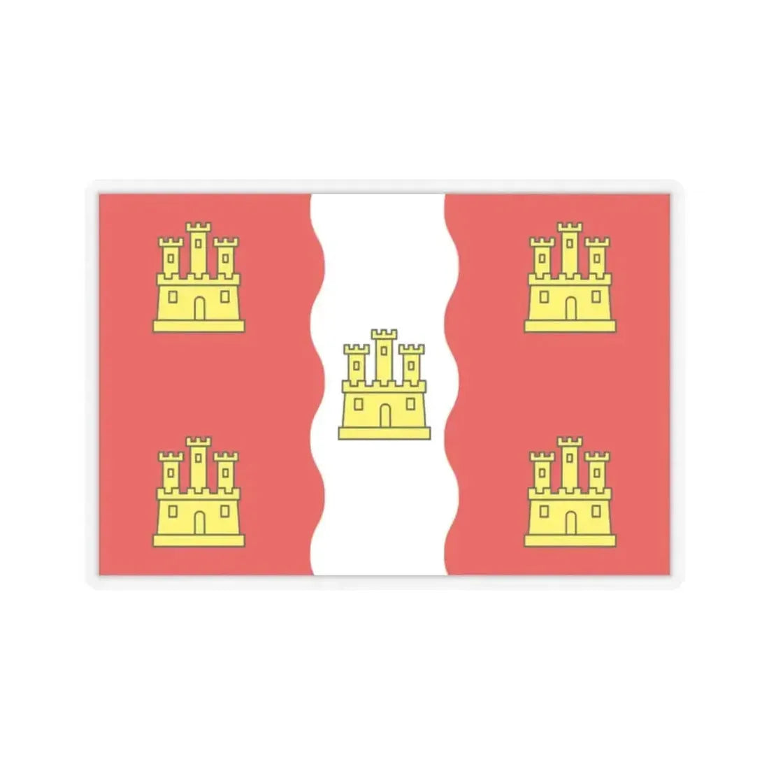 Flag of Vienne France 2 - STICKER Vinyl Kiss-Cut Decal 2 Inch Transparent - The Sticker Space