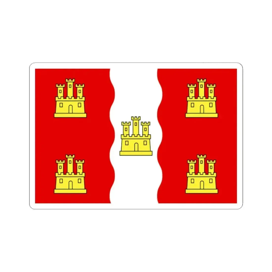 Flag of Vienne France 2 - STICKER Vinyl Kiss-Cut Decal 2 Inch White - The Sticker Space