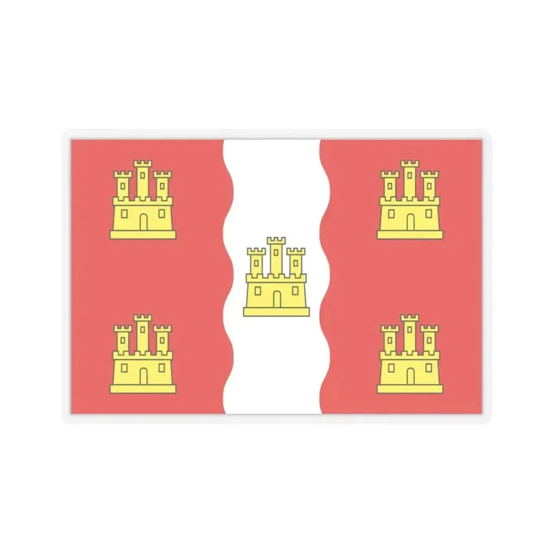 Flag of Vienne France 2 - STICKER Vinyl Kiss-Cut Decal 3 Inch Transparent - The Sticker Space