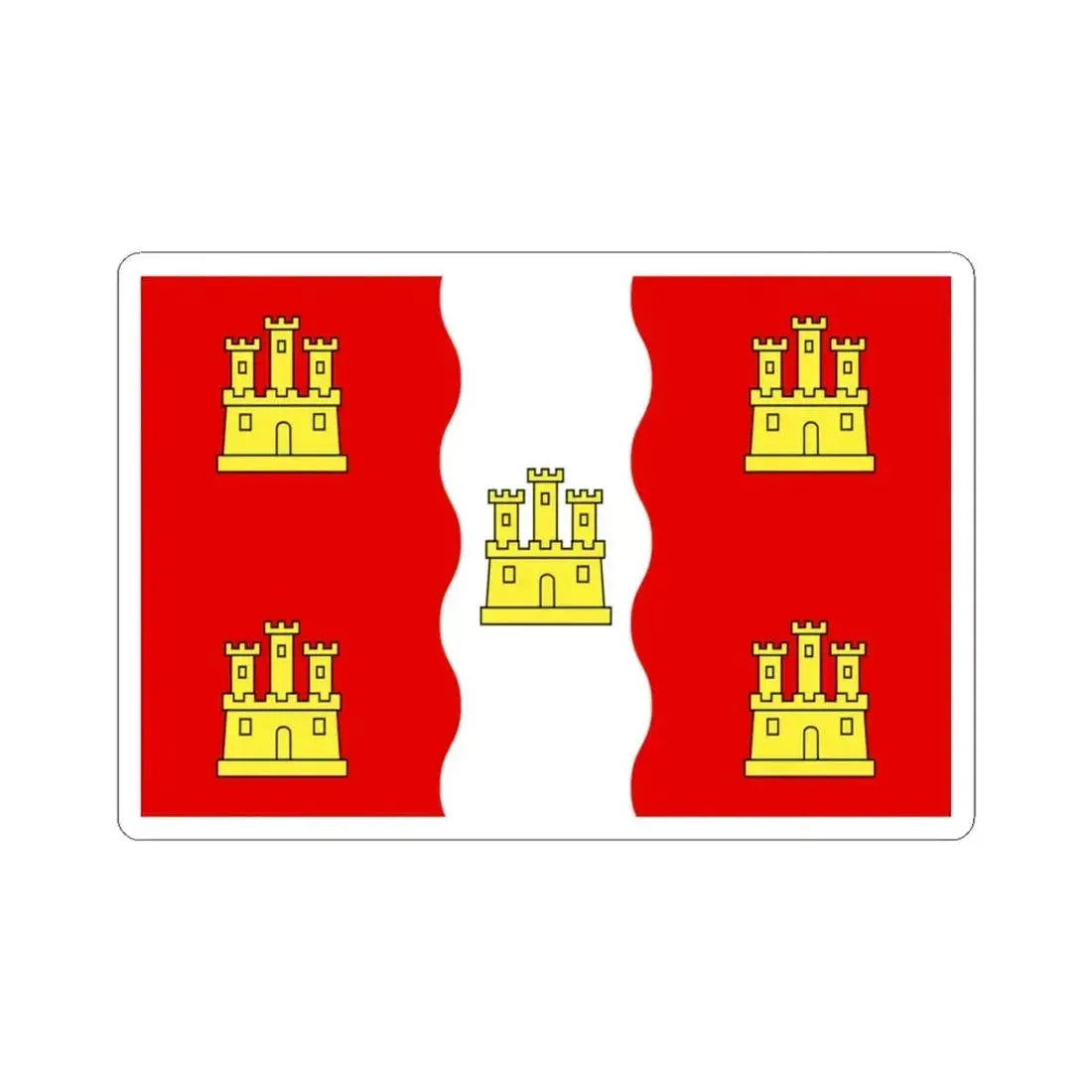 Flag of Vienne France 2 - STICKER Vinyl Kiss-Cut Decal 3 Inch White - The Sticker Space