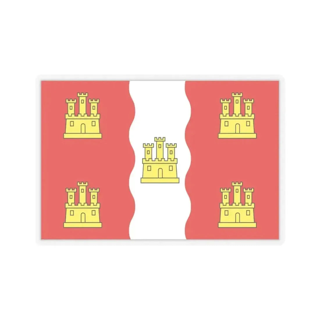 Flag of Vienne France 2 - STICKER Vinyl Kiss-Cut Decal 4 Inch Transparent - The Sticker Space