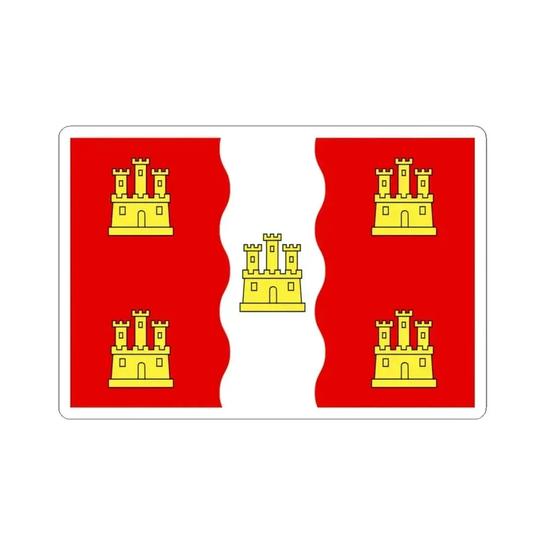 Flag of Vienne France 2 - STICKER Vinyl Kiss-Cut Decal 4 Inch White - The Sticker Space