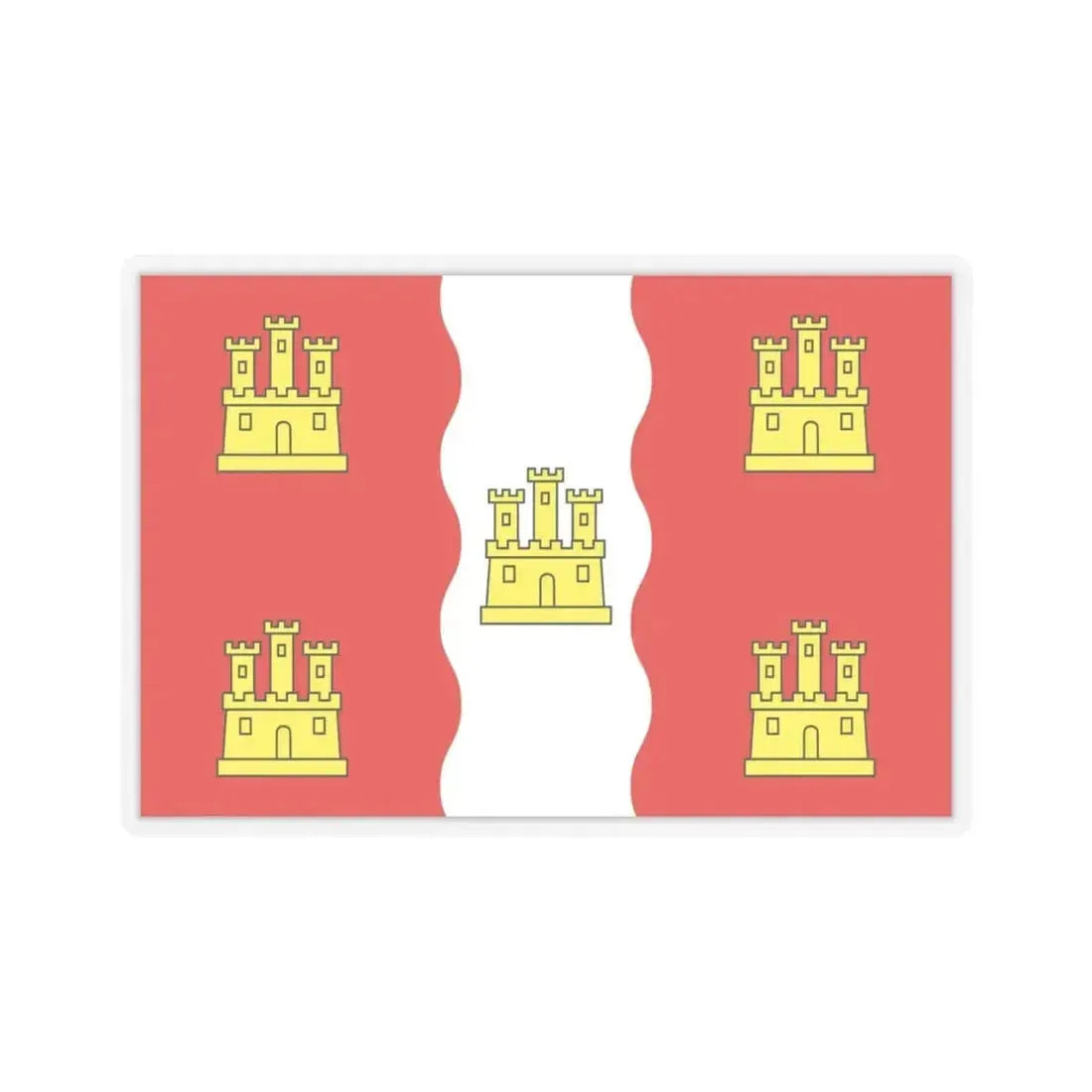 Flag of Vienne France 2 - STICKER Vinyl Kiss-Cut Decal 6 Inch Transparent - The Sticker Space