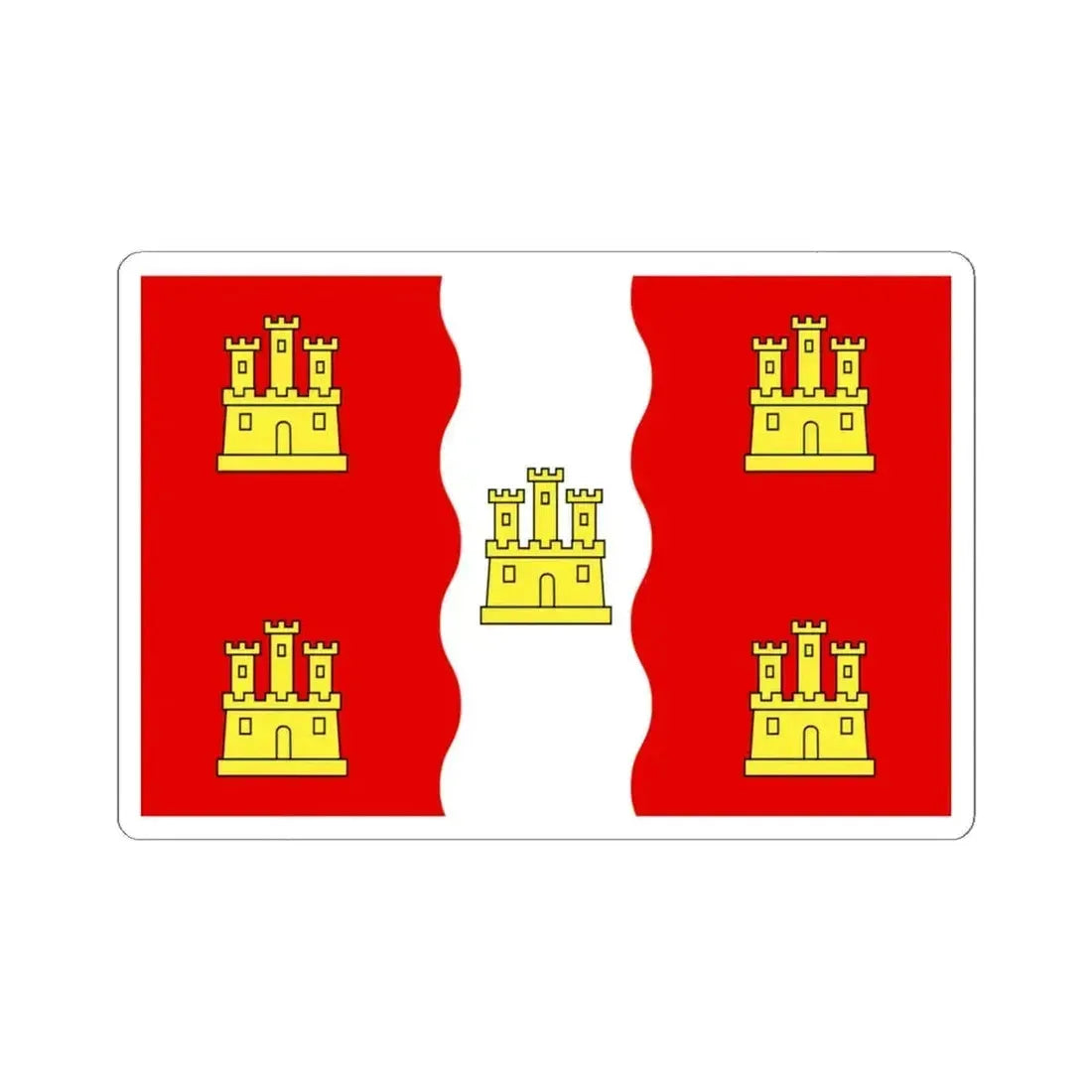 Flag of Vienne France 2 - STICKER Vinyl Kiss-Cut Decal 6 Inch White - The Sticker Space