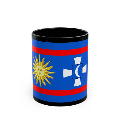 Flag of Vinnytsia Oblast Ukraine - Black Coffee Mug-11oz-The Sticker Space