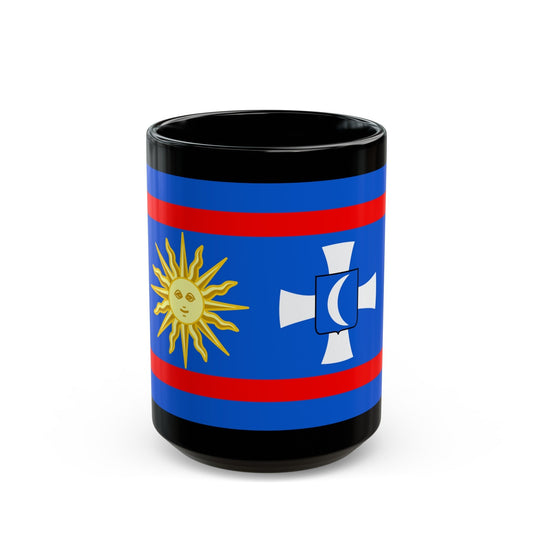 Flag of Vinnytsia Oblast Ukraine - Black Coffee Mug-15oz-The Sticker Space