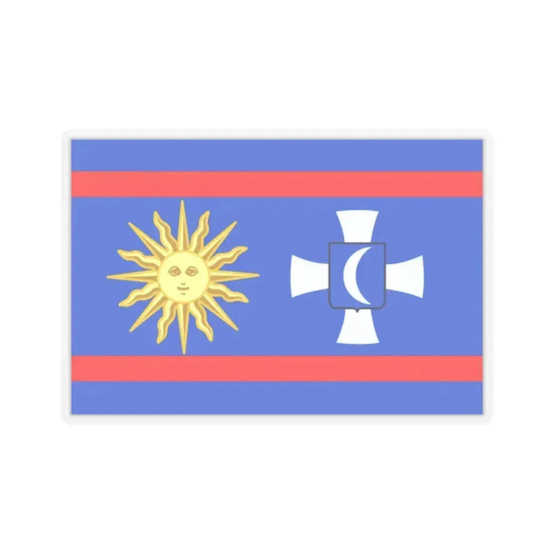 Flag of Vinnytsia Oblast Ukraine - STICKER Vinyl Kiss-Cut Decal 2 Inch Transparent - The Sticker Space