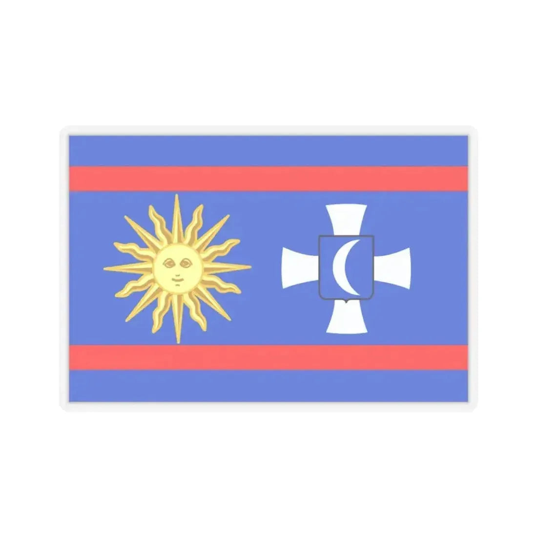 Flag of Vinnytsia Oblast Ukraine - STICKER Vinyl Kiss-Cut Decal 3 Inch Transparent - The Sticker Space