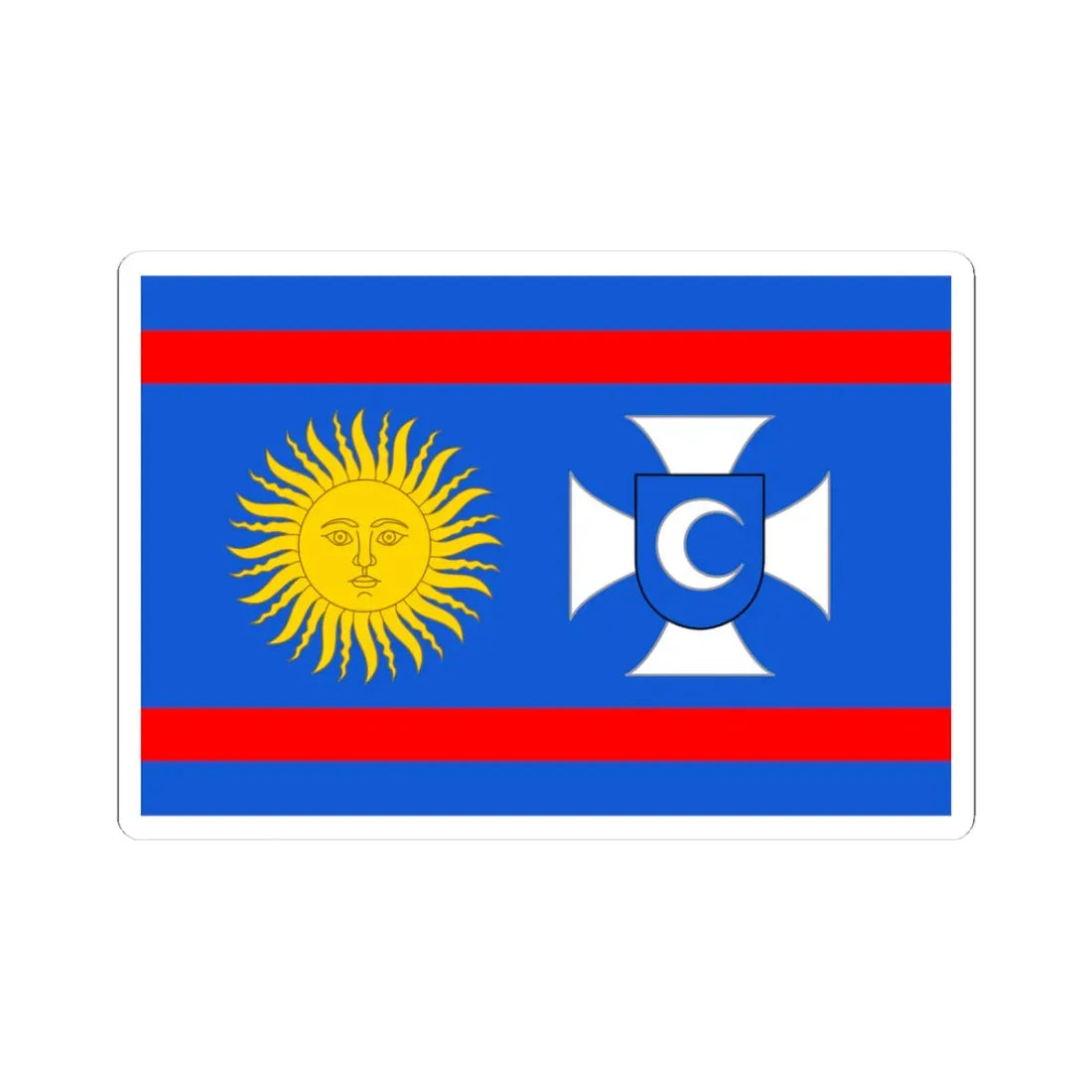 Flag of Vinnytsia Oblast (Ukraine) STICKER Vinyl Kiss-Cut Decal 3 Inch White - The Sticker Space