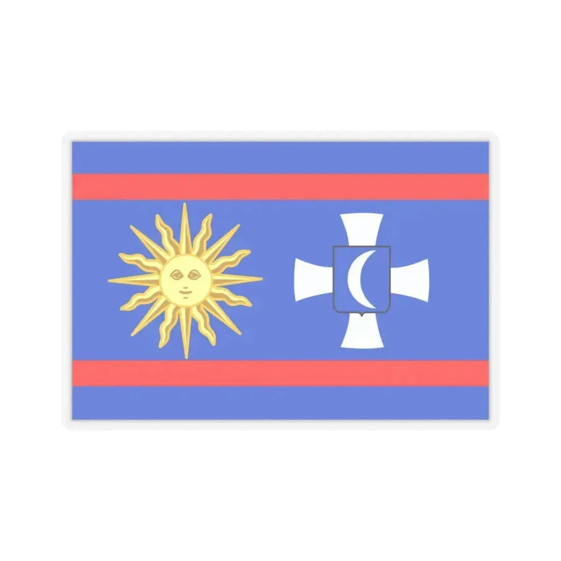 Flag of Vinnytsia Oblast Ukraine - STICKER Vinyl Kiss-Cut Decal 4 Inch Transparent - The Sticker Space