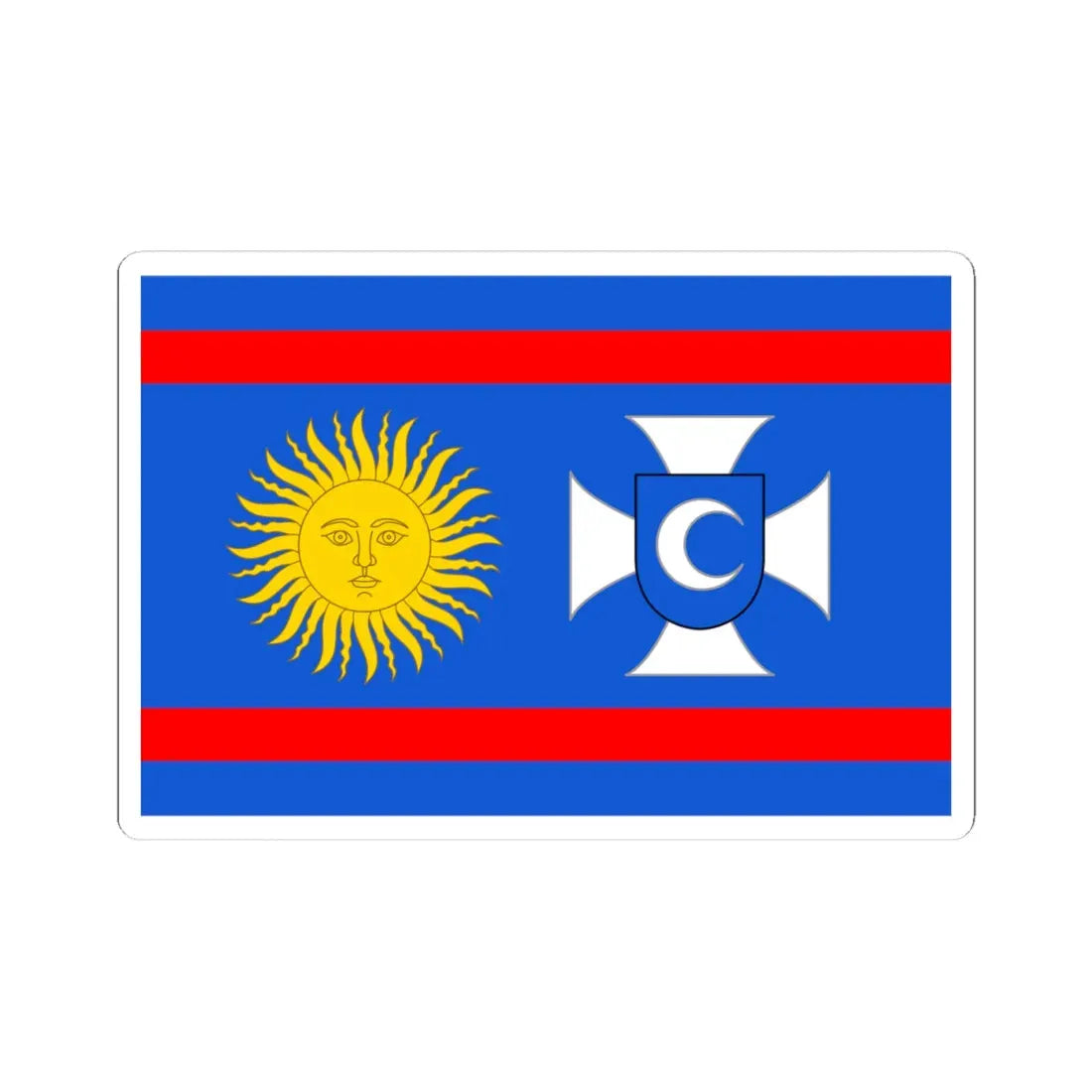 Flag of Vinnytsia Oblast (Ukraine) STICKER Vinyl Kiss-Cut Decal 4 Inch White - The Sticker Space