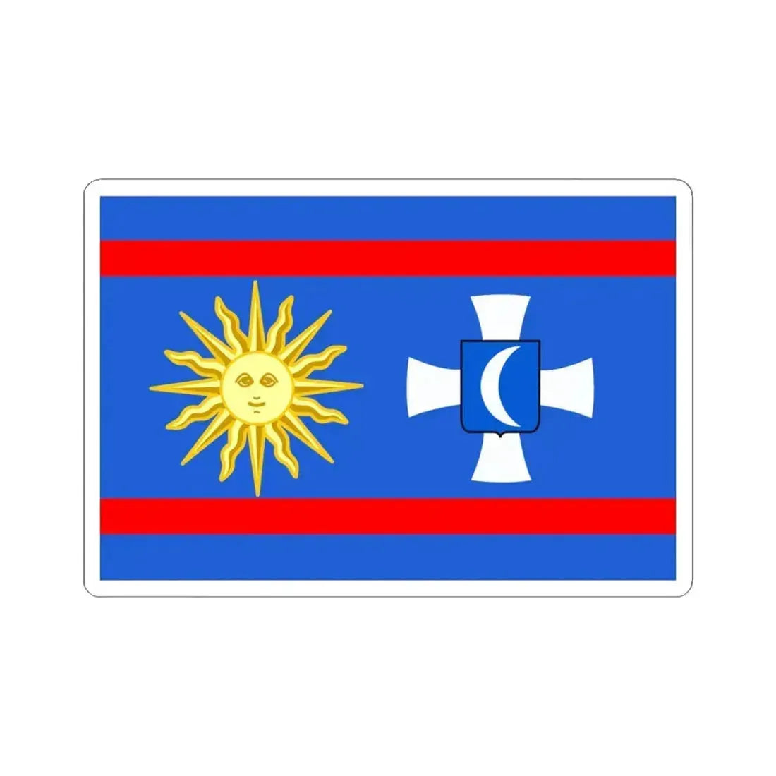 Flag of Vinnytsia Oblast Ukraine - STICKER Vinyl Kiss-Cut Decal 4 Inch White - The Sticker Space