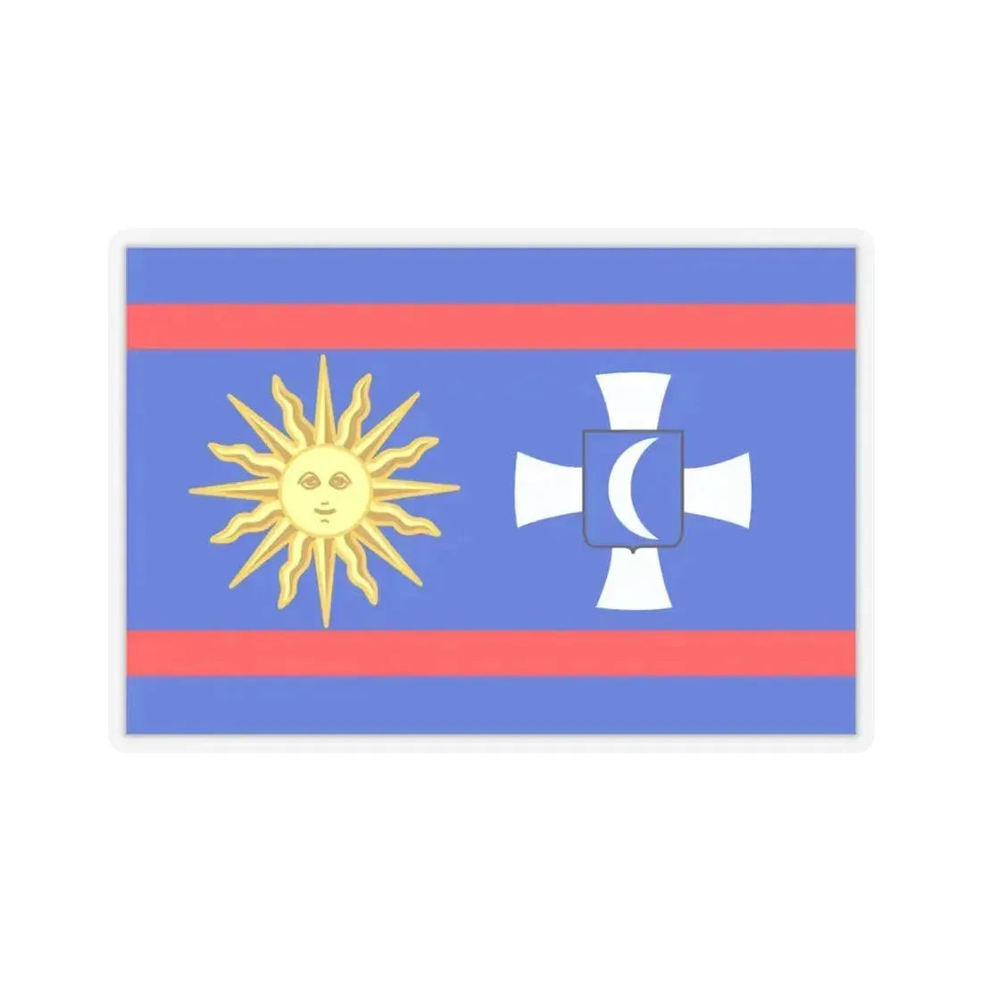 Flag of Vinnytsia Oblast Ukraine - STICKER Vinyl Kiss-Cut Decal 6 Inch Transparent - The Sticker Space