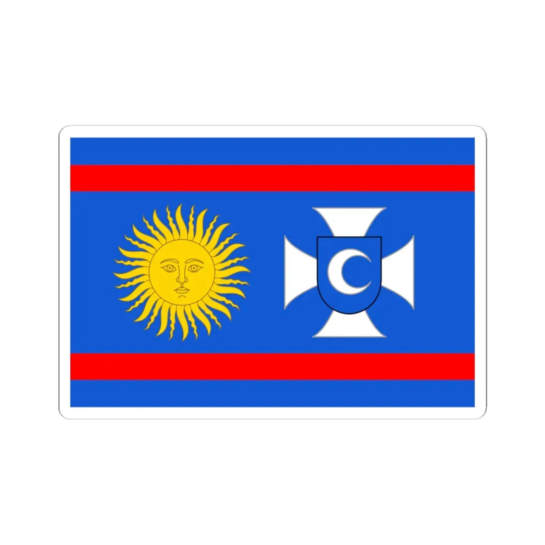 Flag of Vinnytsia Oblast (Ukraine) STICKER Vinyl Kiss-Cut Decal 6 Inch White - The Sticker Space