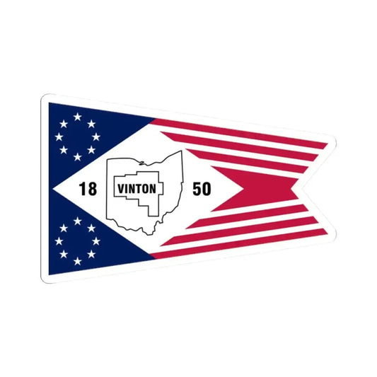 Flag of Vinton County Ohio (United States) STICKER Vinyl Kiss-Cut Decal 2 Inch White - The Sticker Space