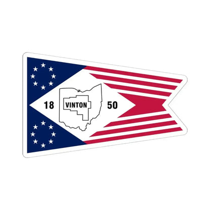 Flag of Vinton County Ohio (United States) STICKER Vinyl Kiss-Cut Decal 6 Inch White - The Sticker Space