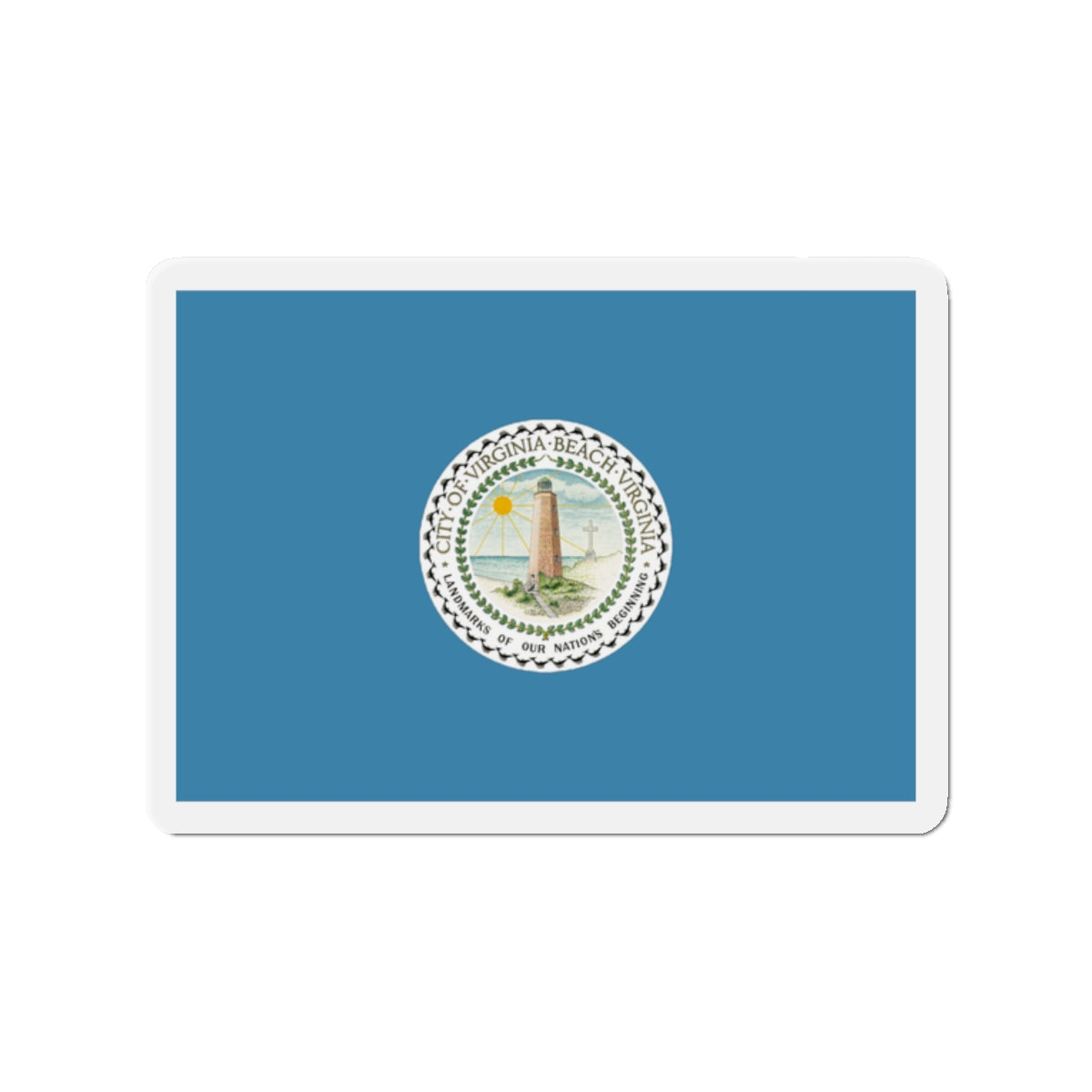 Flag of Virginia Beach Virginia - Die-Cut Magnet-2" x 2"-The Sticker Space