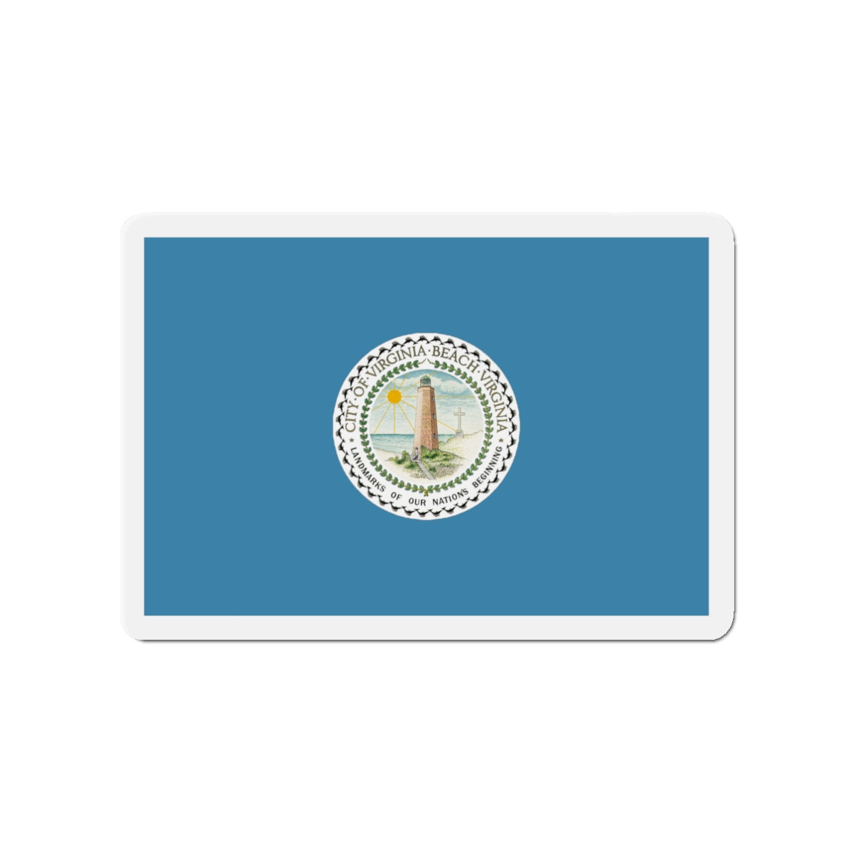 Flag of Virginia Beach Virginia - Die-Cut Magnet-3" x 3"-The Sticker Space