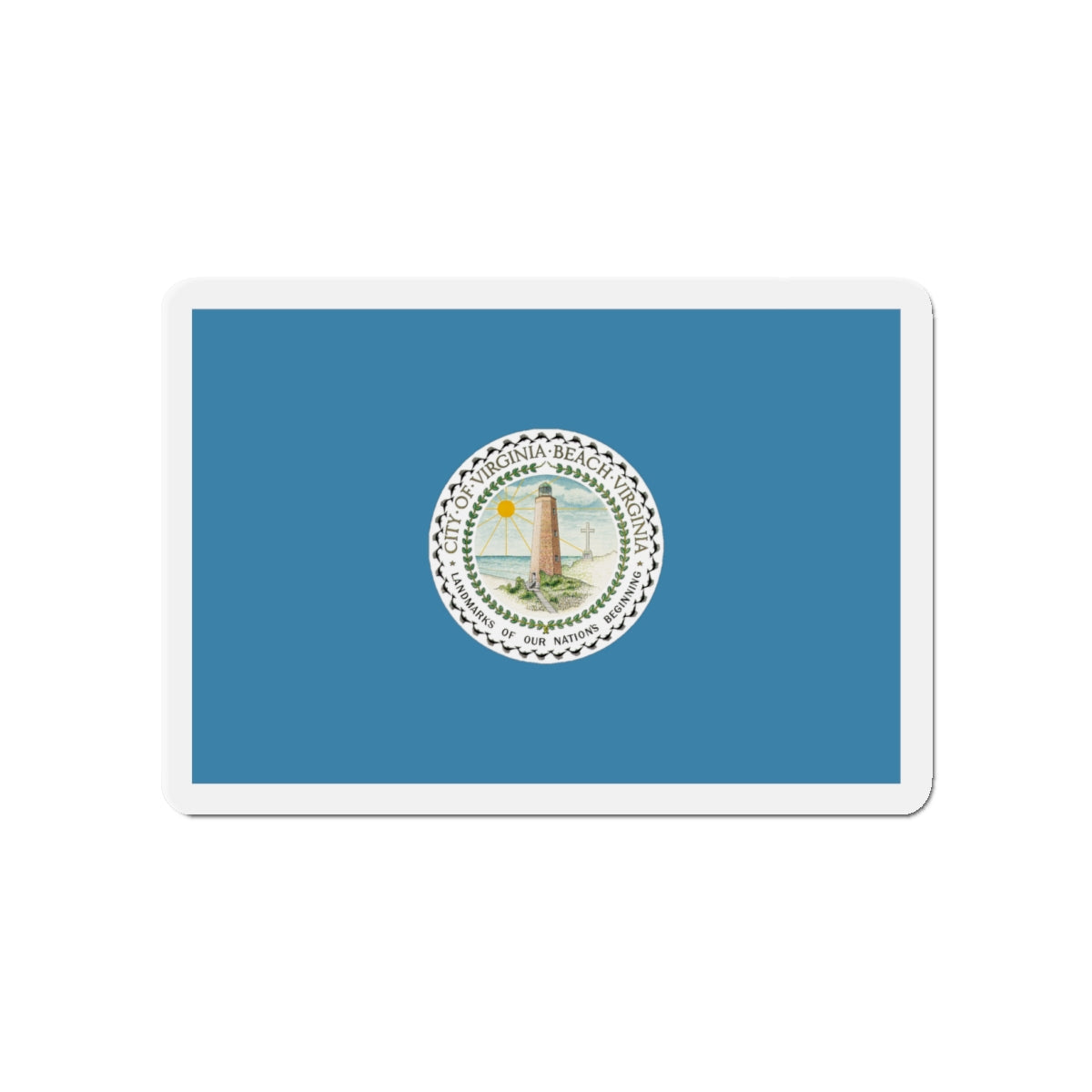 Flag of Virginia Beach Virginia - Die-Cut Magnet-4" x 4"-The Sticker Space