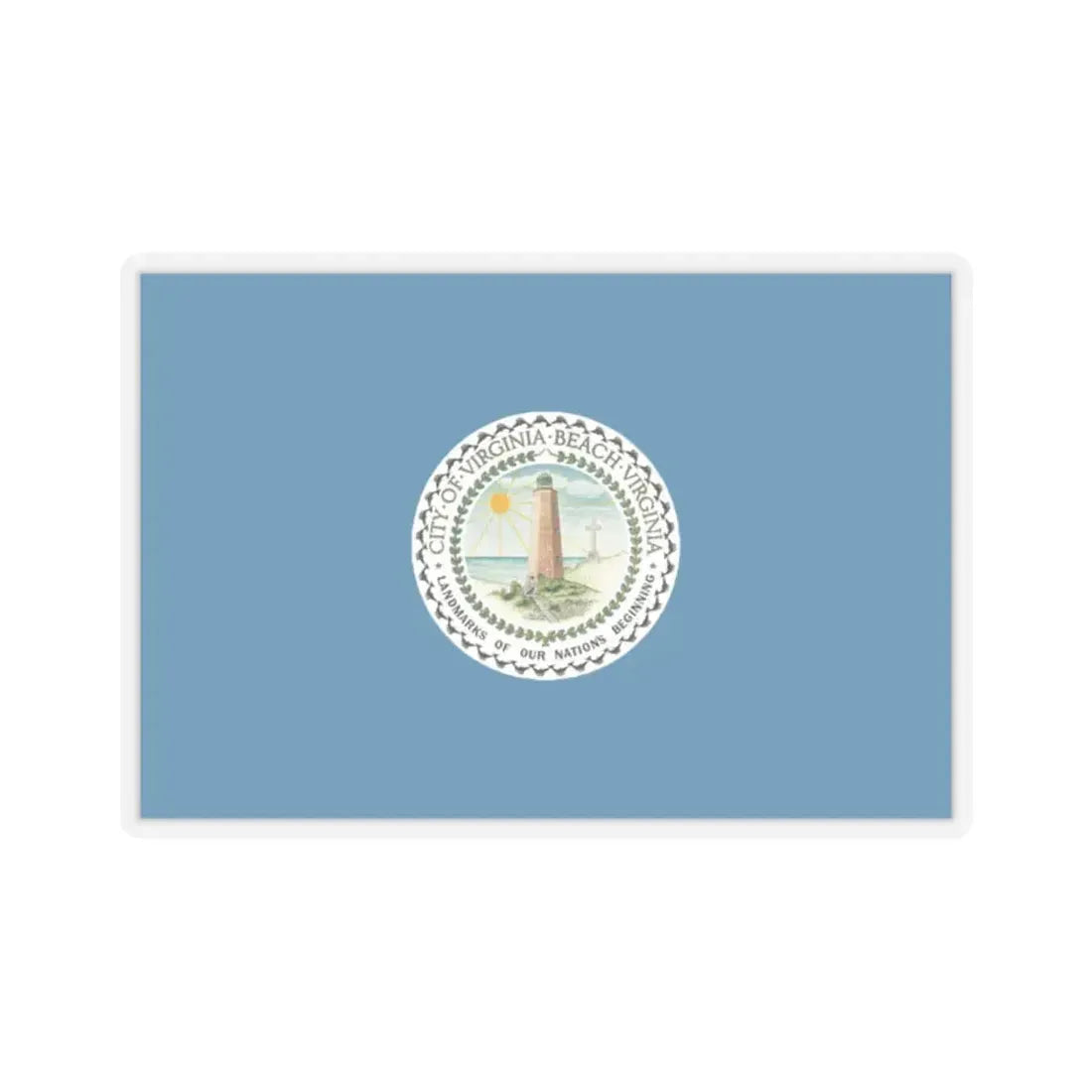 Flag of Virginia Beach, Virginia - STICKER Vinyl Kiss-Cut Decal 2 Inch Transparent - The Sticker Space