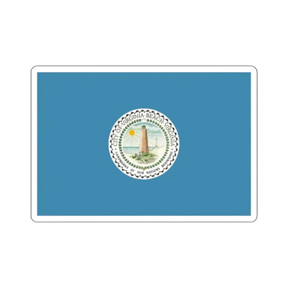 Flag of Virginia Beach, Virginia - STICKER Vinyl Kiss-Cut Decal 2 Inch White - The Sticker Space