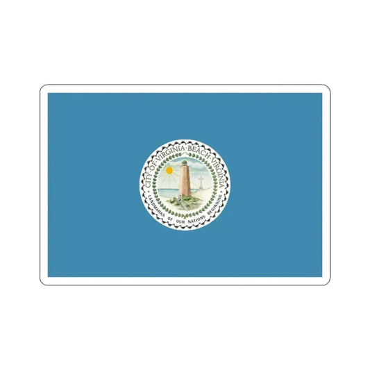 Flag of Virginia Beach, Virginia - STICKER Vinyl Kiss-Cut Decal 2 Inch White - The Sticker Space