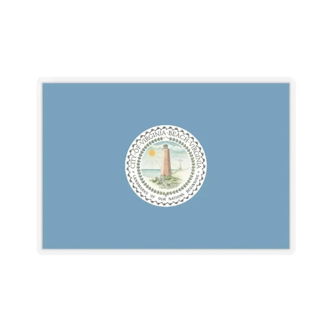 Flag of Virginia Beach, Virginia - STICKER Vinyl Kiss-Cut Decal 3 Inch Transparent - The Sticker Space