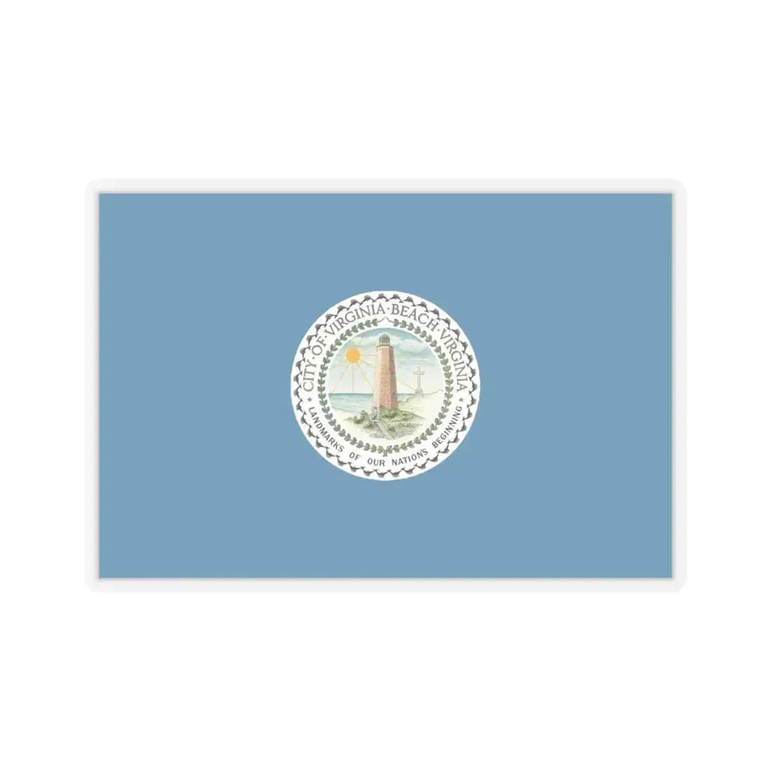 Flag of Virginia Beach, Virginia - STICKER Vinyl Kiss-Cut Decal 4 Inch Transparent - The Sticker Space