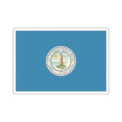 Flag of Virginia Beach, Virginia - STICKER Vinyl Kiss-Cut Decal 4 Inch White - The Sticker Space