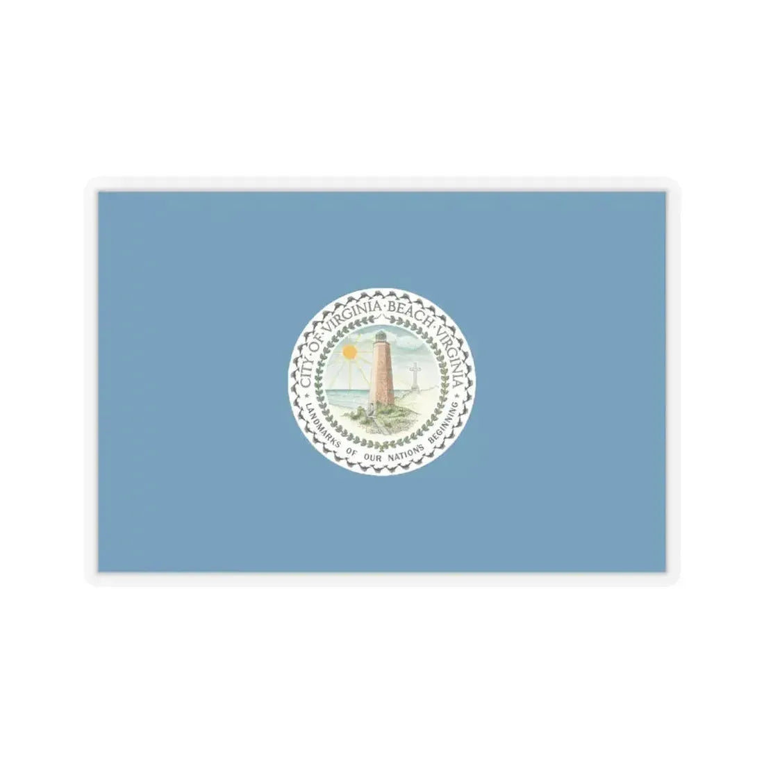Flag of Virginia Beach, Virginia - STICKER Vinyl Kiss-Cut Decal 6 Inch Transparent - The Sticker Space