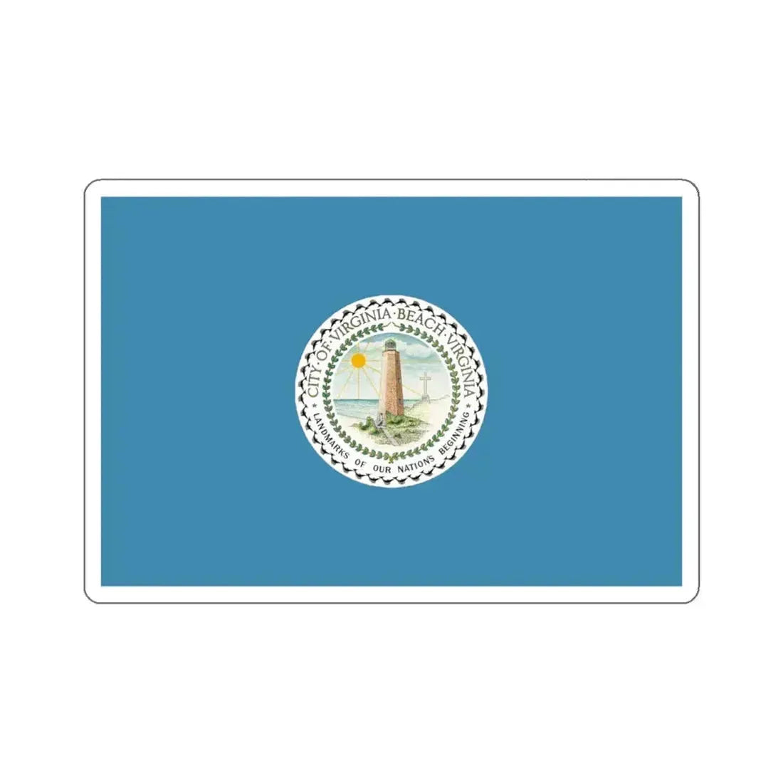 Flag of Virginia Beach, Virginia - STICKER Vinyl Kiss-Cut Decal 6 Inch White - The Sticker Space