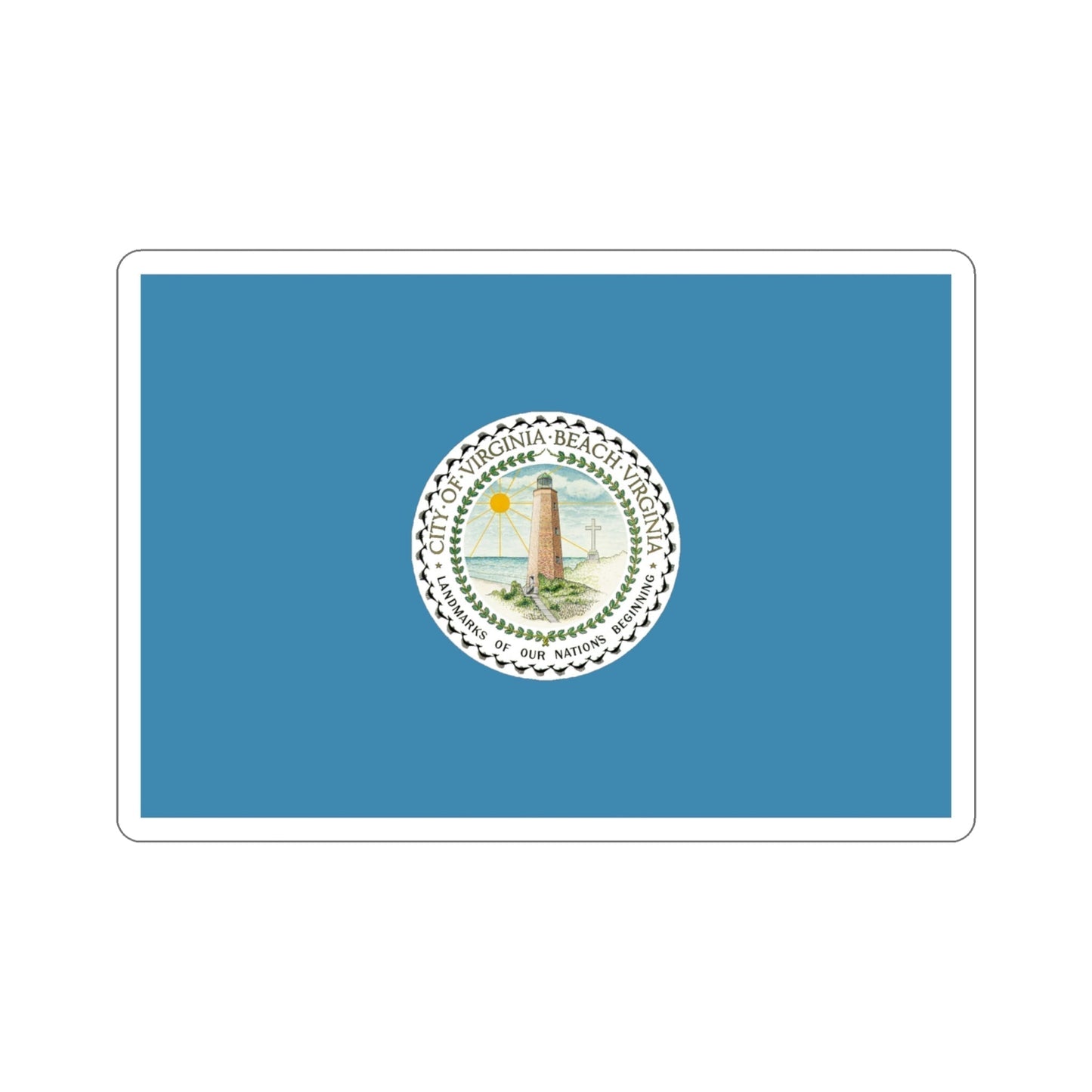 Flag of Virginia Beach Virginia USA STICKER Vinyl Die-Cut Decal-4 Inch-The Sticker Space