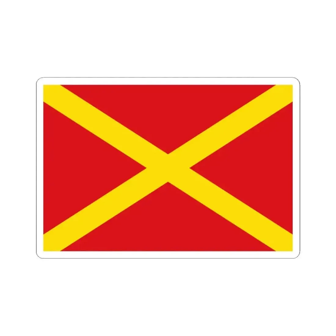 Flag of Virton (Belgium) STICKER Vinyl Kiss-Cut Decal 2 Inch White - The Sticker Space