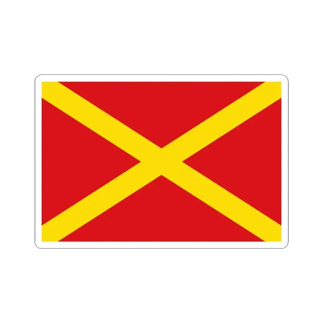 Flag of Virton (Belgium) STICKER Vinyl Kiss-Cut Decal 3 Inch White - The Sticker Space