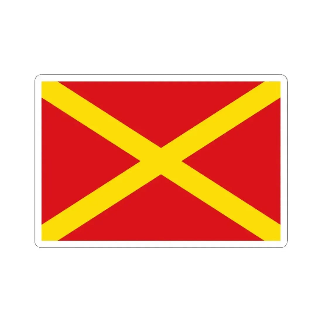 Flag of Virton (Belgium) STICKER Vinyl Kiss-Cut Decal 4 Inch White - The Sticker Space