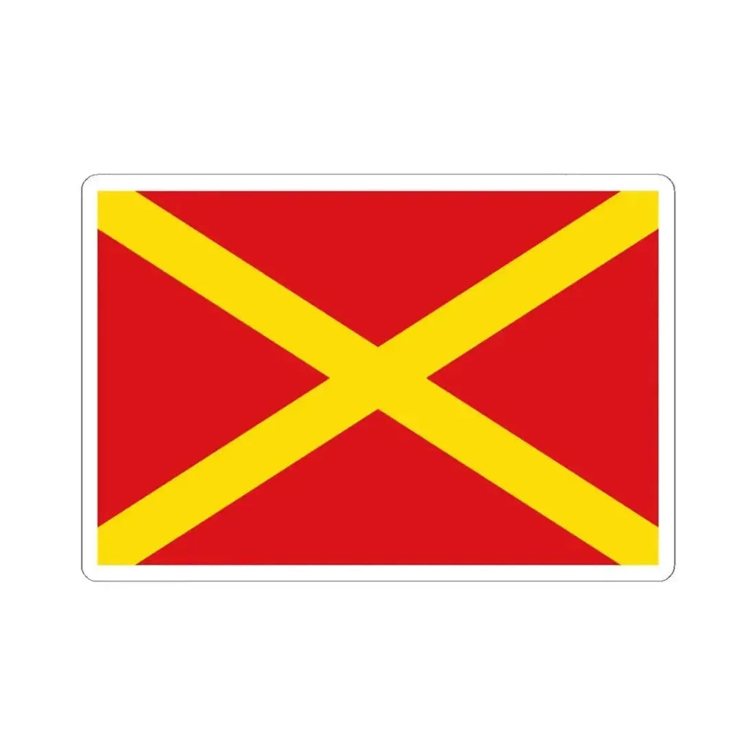 Flag of Virton (Belgium) STICKER Vinyl Kiss-Cut Decal 6 Inch White - The Sticker Space