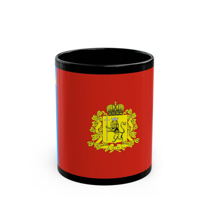 Flag of Vladimir Oblast Russia - Black Coffee Mug-11oz-The Sticker Space