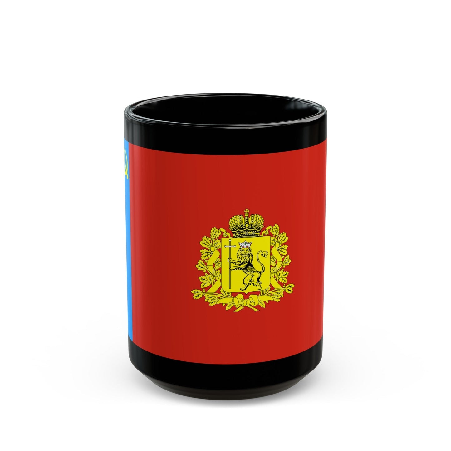 Flag of Vladimir Oblast Russia - Black Coffee Mug-15oz-The Sticker Space