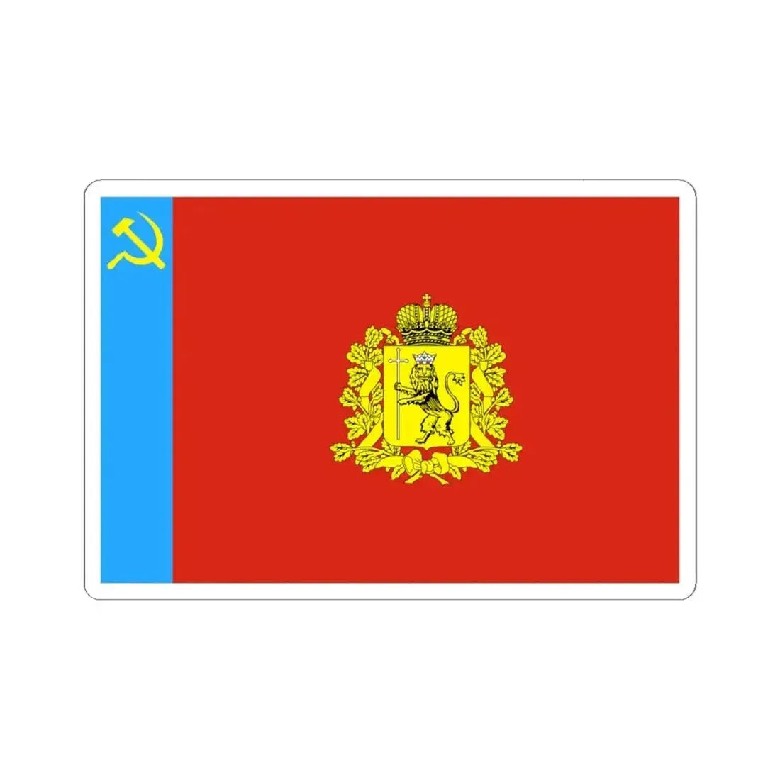 Flag of Vladimir Oblast Russia - STICKER Vinyl Kiss-Cut Decal 6 Inch White - The Sticker Space
