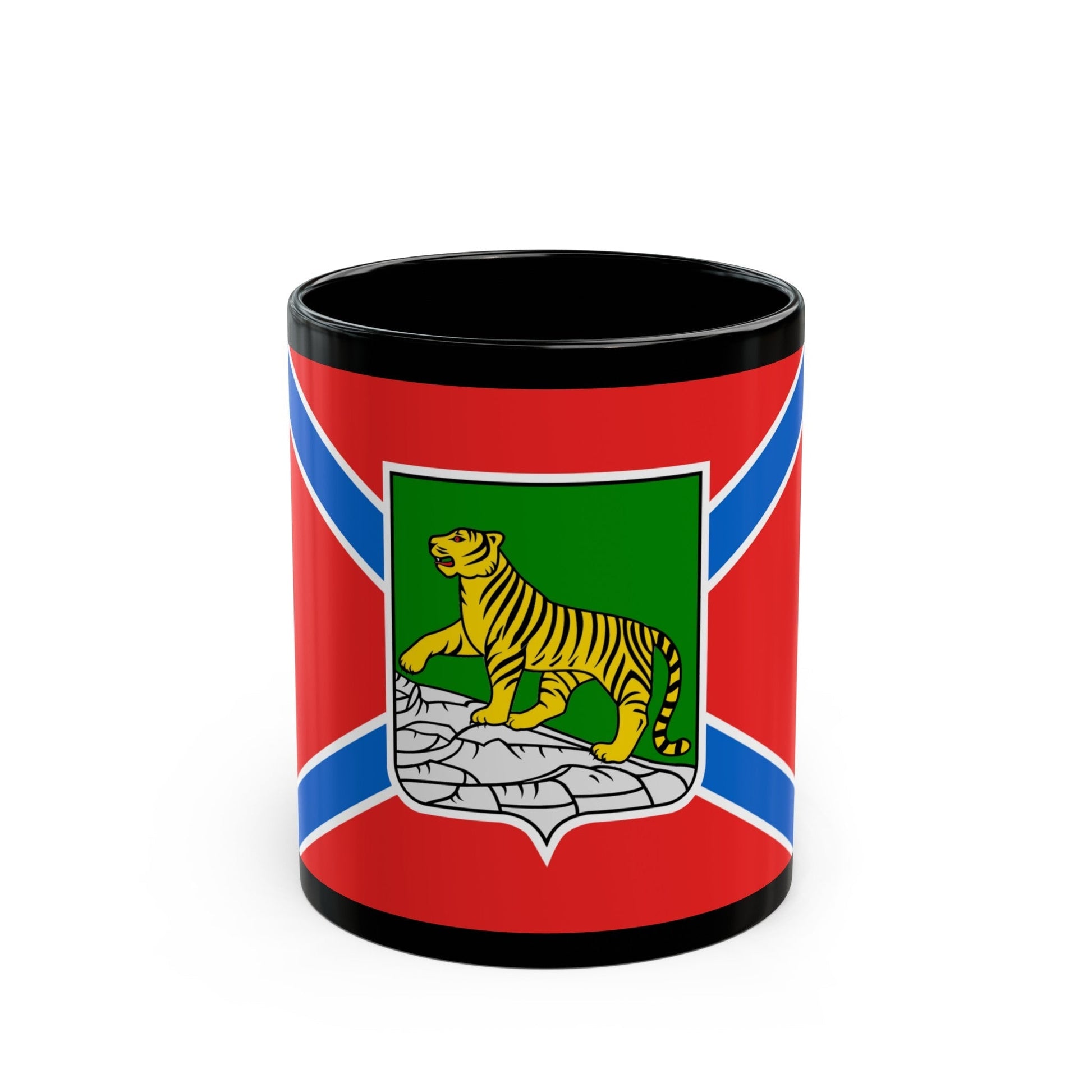 Flag of Vladivostok Russia - Black Coffee Mug-11oz-The Sticker Space