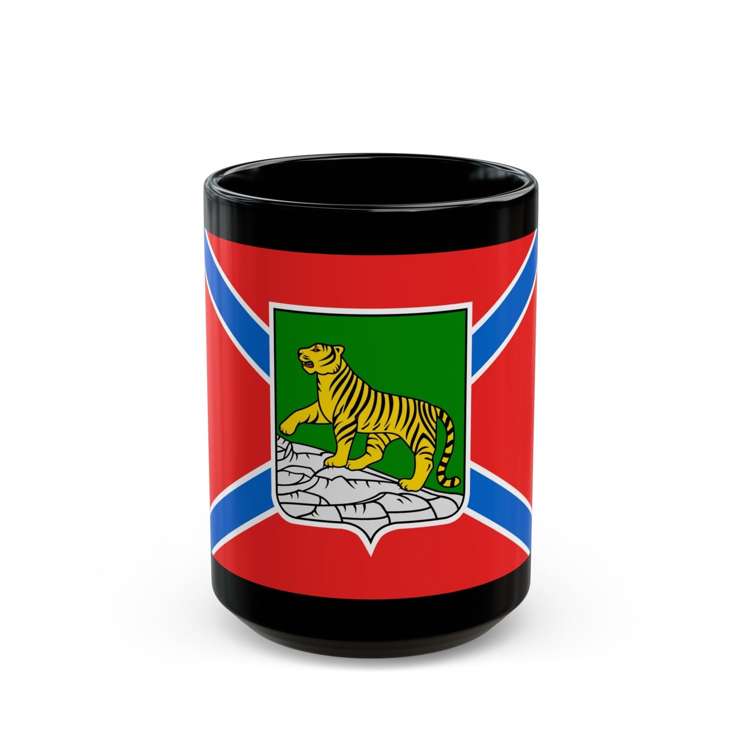 Flag of Vladivostok Russia - Black Coffee Mug-15oz-The Sticker Space