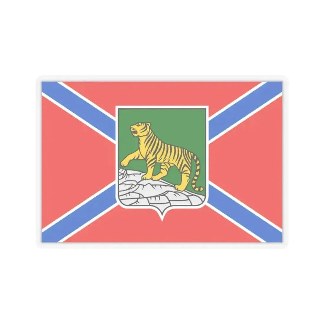 Flag of Vladivostok Russia - STICKER Vinyl Kiss-Cut Decal 2 Inch Transparent - The Sticker Space